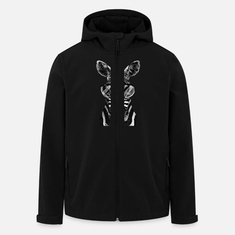 Zebra - Recycelte Männer Softshell-Jacke von Stanley/Stella - Schwarz