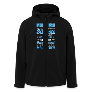 Meine Frau ist Süß - Recycelte Männer Softshell-Jacke von Stanley/Stella - Schwarz - Vorne - AI Model Male 185 light (185cm)