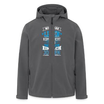 JOGGEN - Recycelte Männer Softshell-Jacke von Stanley/Stella - Schwarz - Vorne - AI Model Male 185 light (185cm)