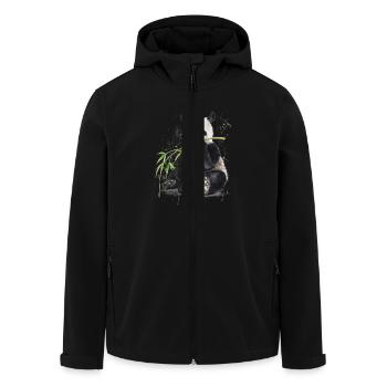 Panda - Recycelte Männer Softshell-Jacke von Stanley/Stella - Schwarz - Vorne - AI Model Male 185 light (185cm)