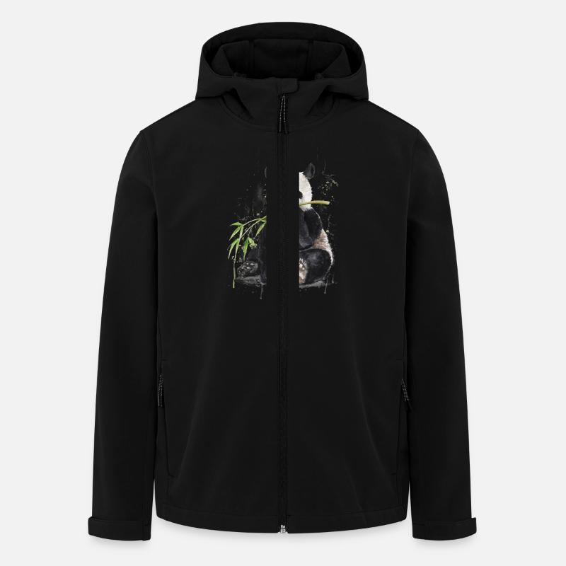 Panda - Recycelte Männer Softshell-Jacke von Stanley/Stella - Schwarz