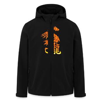 Dragon de Feu avec les caractères chinois - Veste softshell homme en polyester recyclé Stanley/Stella - noir - Devant - AI Model Male 185 light (185cm)