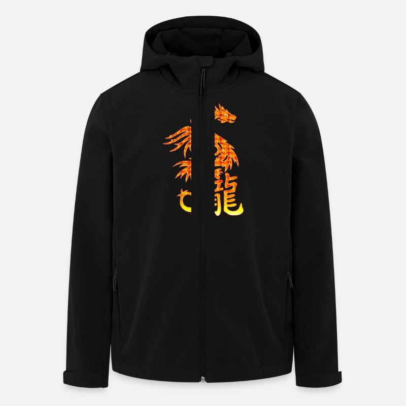 Fire Dragon with Chinese characters - Men’s Recycled Softshell Jacket by Stanley/Stella - black