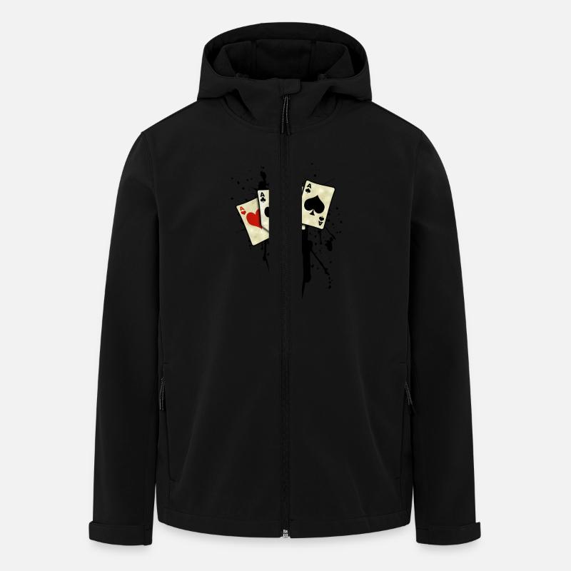 poker cards design - Recycelte Männer Softshell-Jacke Discoverer von Stanley/Stella - Schwarz