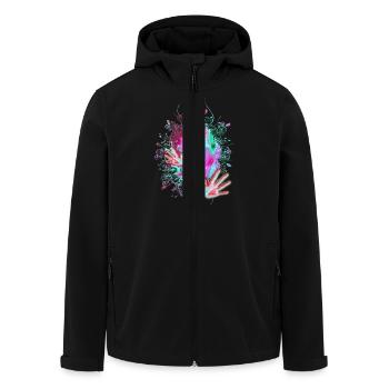 FLYING HANDS - Recycelte Männer Softshell-Jacke von Stanley/Stella - Schwarz - Vorne - AI Model Male 185 light (185cm)