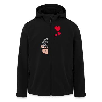 gunshot hearts - Veste softshell homme en polyester recyclé Stanley/Stella - noir - Devant - AI Model Male 185 light (185cm)
