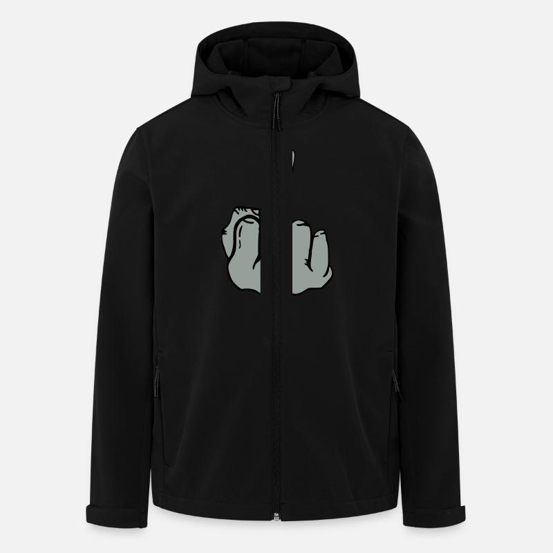 Doigt d'honneur - Veste softshell homme en polyester recyclé Stanley/Stella - noir