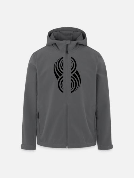 ying yang, yin, yang, tribal, shape, crop, circle - Men’s Recycled Softshell Jacket by Stanley/Stella - black
