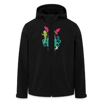 Piratenmonster - Recycelte Männer Softshell-Jacke von Stanley/Stella - Schwarz - Vorne - AI Model Male 185 light (185cm)
