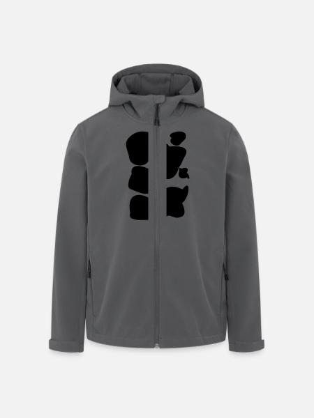 Koe vlekken vlekken koe van MOO moo koe koeien 1 c - Heren softshell jas van gerecycled polyester Stanley/Stella - zwart