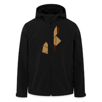Origami: Häschen - Men’s Recycled Softshell Jacket by Stanley/Stella - black - Front - AI Model Male 185 light (185cm)