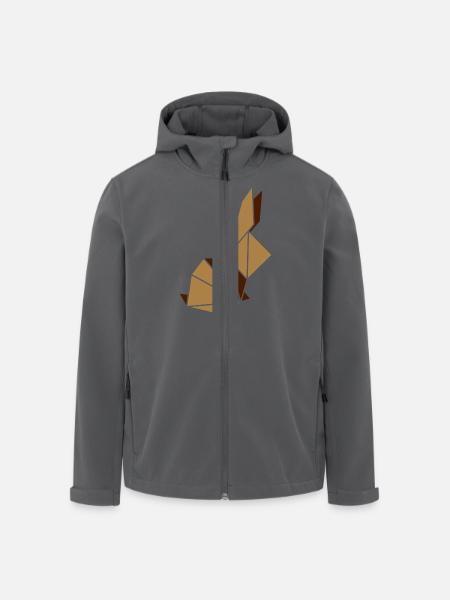 Origami: Häschen - Men’s Recycled Softshell Jacket by Stanley/Stella - black