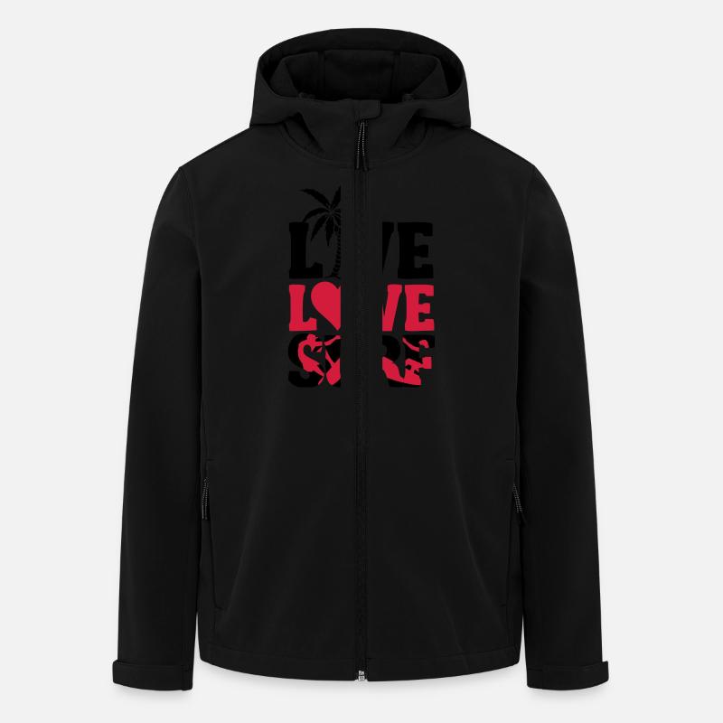 Live, Love, Surf - Recycelte Männer Softshell-Jacke von Stanley/Stella - Schwarz