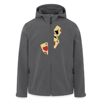 Poker Cards Game Ace Heart Spade Cross Caro Tattoo - Men’s Recycled Softshell Jacket by Stanley/Stella - anthracite - Front - AI Model Male 185 light (185cm)