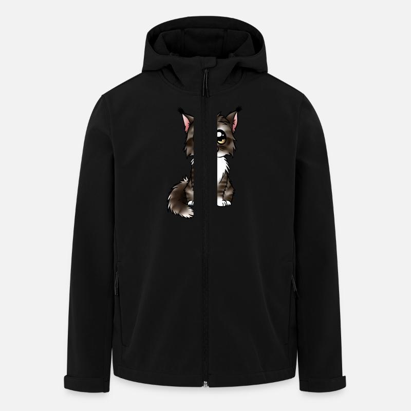Maine Coon - Brown Blanc - Veste softshell homme en polyester recyclé Stanley/Stella - noir