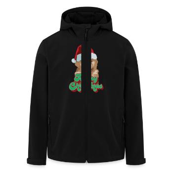 Weihnachten Geschenk Nette lustige Hund Santa Hut Frohe Weihnachten - Recycelte Männer Softshell-Jacke von Stanley/Stella - Schwarz - Vorne - AI Model Male 185 light (185cm)