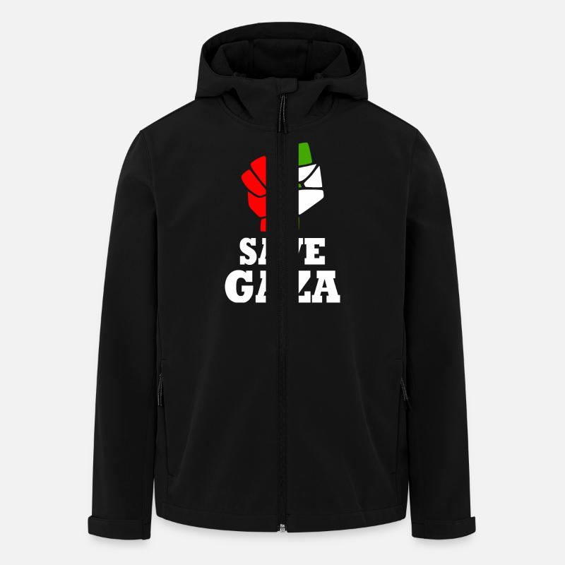 Save gaza - Veste softshell homme en polyester recyclé Stanley/Stella - noir
