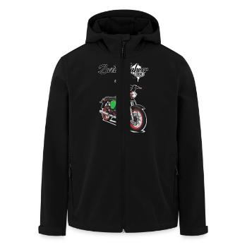 S51 (grün) // Illustration - Recycelte Männer Softshell-Jacke von Stanley/Stella - Schwarz - Vorne - AI Model Male 185 light (185cm)