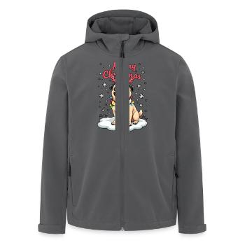 Pug als Weihnachtsmann - Recycelte Männer Softshell-Jacke von Stanley/Stella - Schwarz - Vorne - AI Model Male 185 light (185cm)