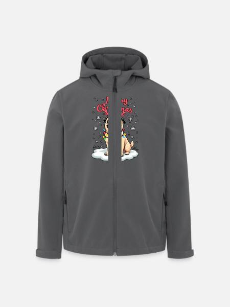 Pug as Santa Claus - Men’s Recycled Softshell Jacket by Stanley/Stella - black