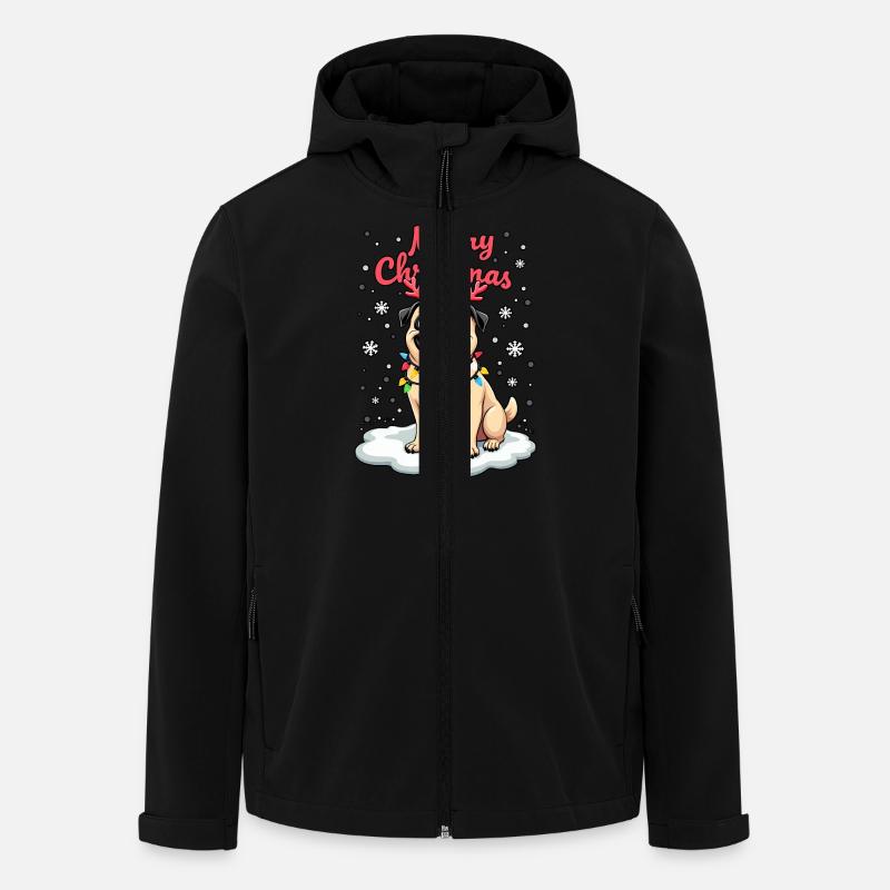 Pug as Santa Claus - Men’s Recycled Softshell Jacket by Stanley/Stella - black