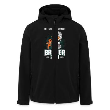 Ritterlicher Großer Bruder 2024 Geschwister - Recycelte Männer Softshell-Jacke von Stanley/Stella - Schwarz - Vorne - AI Model Male 185 light (185cm)