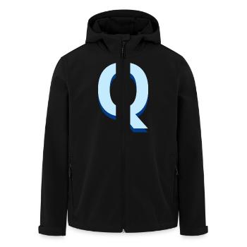 Letter q blue pop and modern - Men’s Recycled Softshell Jacket by Stanley/Stella - black - Front - AI Model Male 185 light (185cm)