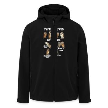 Types of Owls Educational Collection Cute Owl 2025 - Veste softshell homme en polyester recyclé Stanley/Stella - noir - Devant - AI Model Male 185 light (185cm)