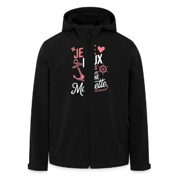 Je ne peux pas je suis une Marinette - Veste softshell homme en polyester recyclé Stanley/Stella - noir - Devant - AI Model Male 185 light (185cm)