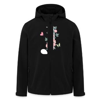 Letter j Pink Flowers - Men’s Recycled Softshell Jacket by Stanley/Stella - black - Front - AI Model Male 185 light (185cm)