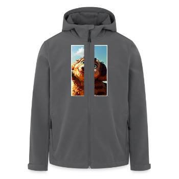 Ein braun-roter Welpe. - Recycelte Männer Softshell-Jacke von Stanley/Stella - Anthrazit - Vorne - AI Model Male 185 light (185cm)