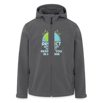 Respect du don de la nature Planète Environnement Terre D - Veste softshell homme en polyester recyclé Stanley/Stella - charbon - Devant - AI Model Male 185 light (185cm)