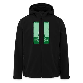 Tarnung grüner Straßenkegel - Recycelte Männer Softshell-Jacke von Stanley/Stella - Schwarz - Vorne - AI Model Male 185 light (185cm)