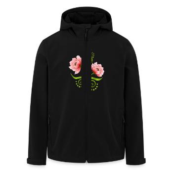 Flowers - Men’s Recycled Softshell Jacket by Stanley/Stella - black - Front - AI Model Male 185 light (185cm)