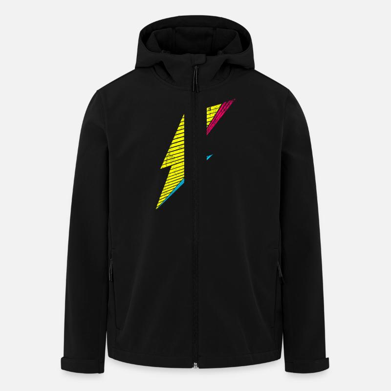 bolt of lightning 80s - Recycelte Männer Softshell-Jacke von Stanley/Stella - Schwarz