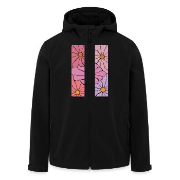 Boho Flora Flowers - Men’s Recycled Softshell Jacket by Stanley/Stella - black - Front - AI Model Male 185 light (185cm)