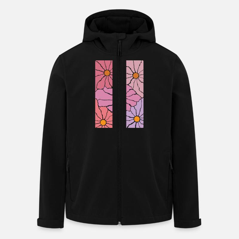 Boho Flora Flowers - Men’s Recycled Softshell Jacket by Stanley/Stella - black