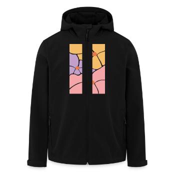 Boho Flora Flowers - Men’s Recycled Softshell Jacket by Stanley/Stella - black - Front - AI Model Male 185 light (185cm)