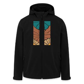 Boho Flora Flowers - Men’s Recycled Softshell Jacket by Stanley/Stella - black - Front - AI Model Male 185 light (185cm)