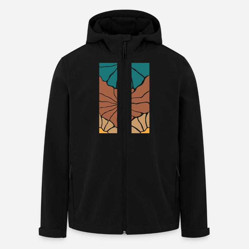 Fleurs de flore bohème - Veste softshell homme en polyester recyclé Stanley/Stella - noir