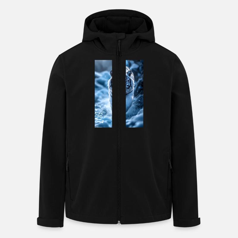 White tiger runs through stream - Men’s Recycled Softshell Jacket by Stanley/Stella - black