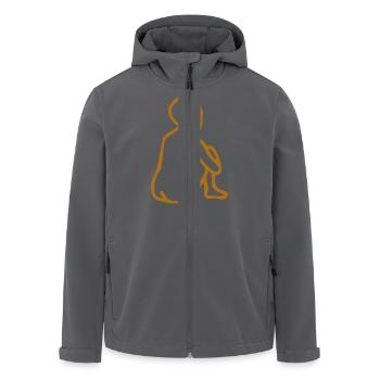 Afro Frau Line Art – Minimalistische One-Line - Recycelte Männer Softshell-Jacke von Stanley/Stella - Schwarz - Vorne - AI Model Male 185 light (185cm)