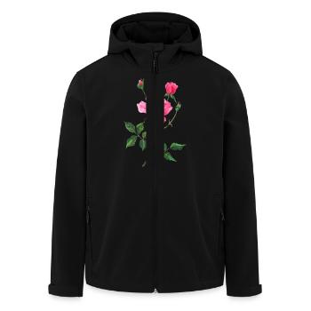 Flowers - Men’s Recycled Softshell Jacket by Stanley/Stella - black - Front - AI Model Male 185 light (185cm)