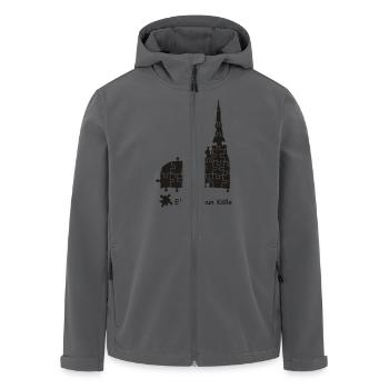 E Stück vun Kölle - Recycelte Männer Softshell-Jacke von Stanley/Stella - Schwarz - Vorne - AI Model Male 185 light (185cm)