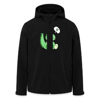 Dinomom's Little Heart - Men’s Recycled Softshell Jacket by Stanley/Stella - black - Front - AI Model Male 185 light (185cm)
