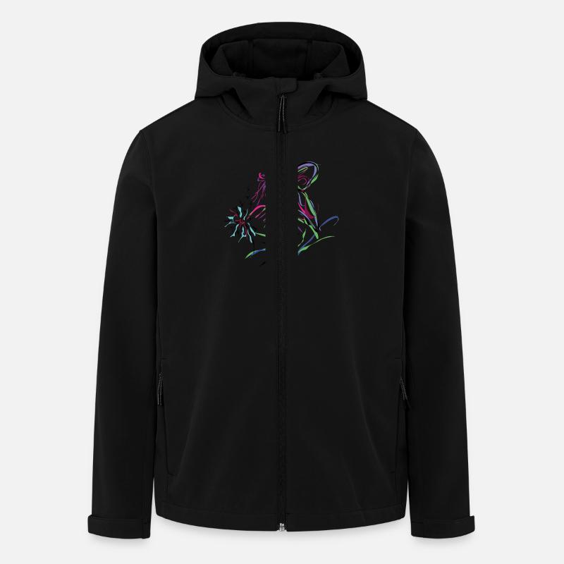 Abstrakt - Blumenelfe - Recycelte Männer Softshell-Jacke Discoverer von Stanley/Stella - Schwarz