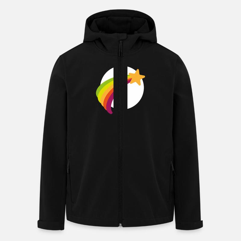 Glücksbärchi Regenbogen - Recycelte Männer Softshell-Jacke von Stanley/Stella - Schwarz
