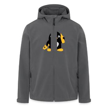 Fish And Beer Penguin - Recycelte Männer Softshell-Jacke von Stanley/Stella - Schwarz - Vorne - AI Model Male 185 light (185cm)