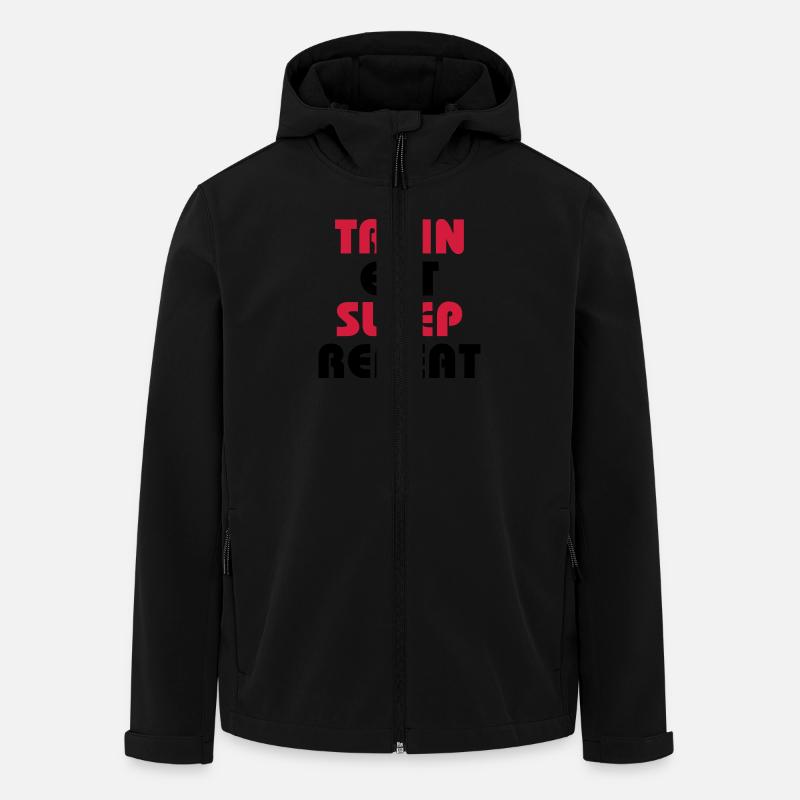 Train Eat Sleep Repeat - Recycelte Männer Softshell-Jacke von Stanley/Stella - Schwarz