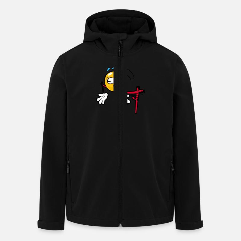 Smiley High Jump - Recycelte Männer Softshell-Jacke von Stanley/Stella - Schwarz